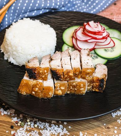 Panceta crujiente asada