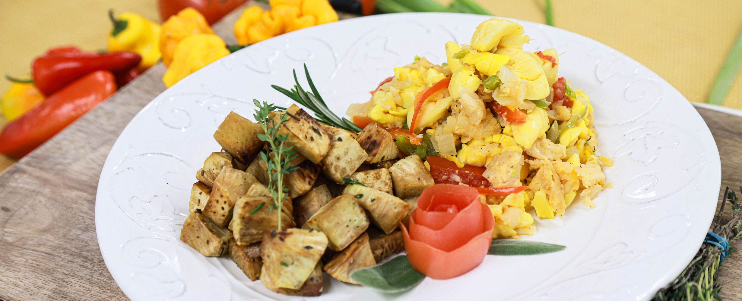 Ackee con pescado salado