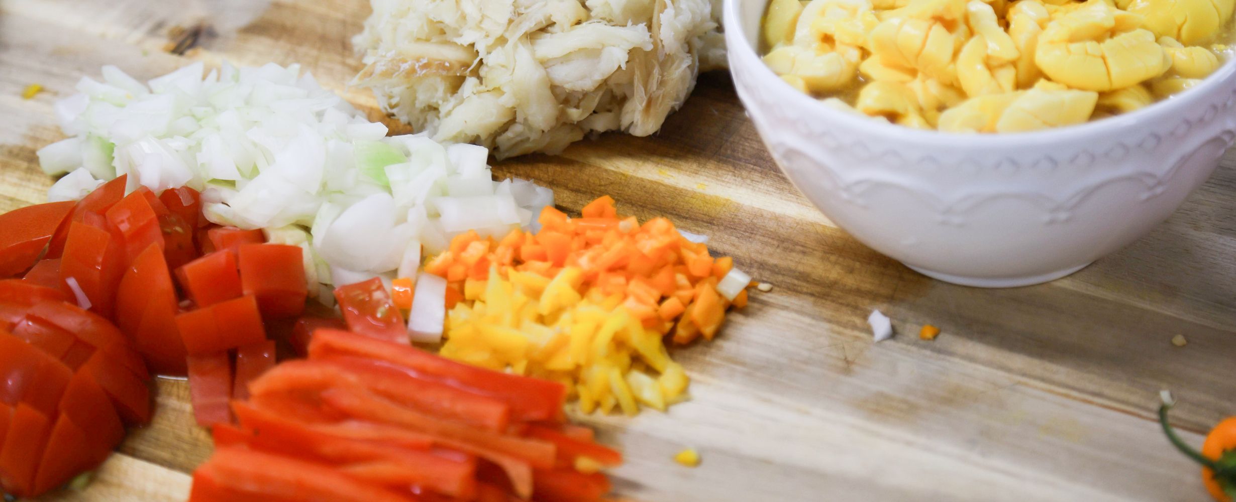 Ackee con pescado salado listo para servir
