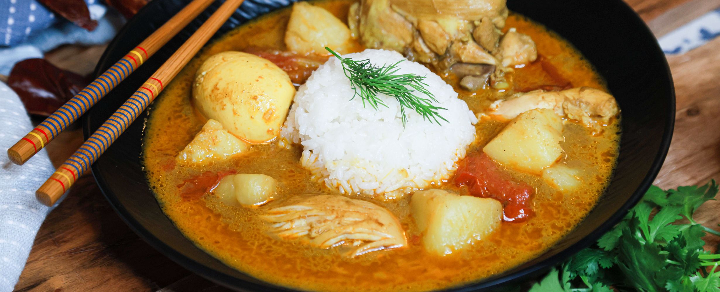 Pollo al curry estilo malasio